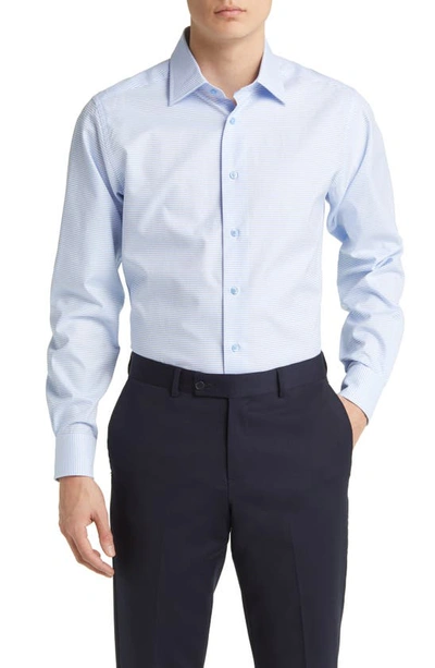 David Donahue Trim Fit Solid Dress Shirt In Blue