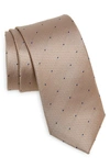 Ted Baker Aitkin Fine Spot Silk Tie In Stone