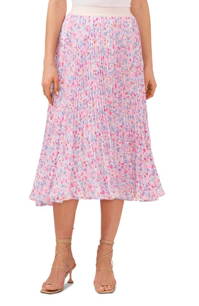 1.state Floral Released Pleat Midi Skirt In Watercolor