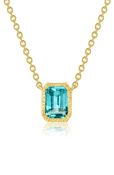 Lafonn Fancy Lab Created Sapphire Pendant Necklace In Blue