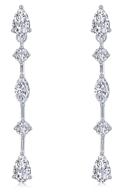 Lafonn Simulated Diamond Linear Drop Earrings In White