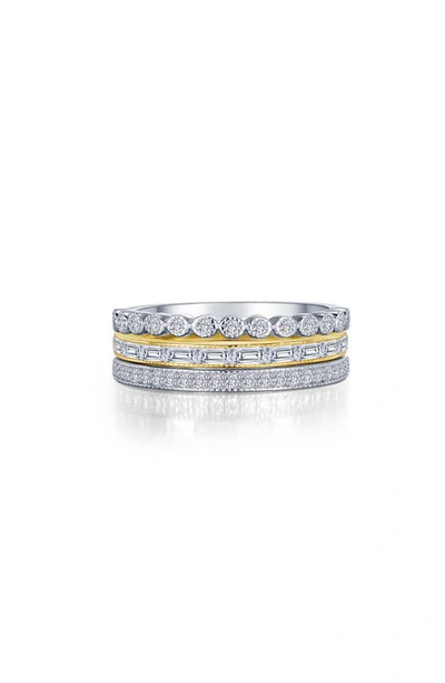 Lafonn Set Of 3 Simulated Diamond Stackable Rings In Gold/ Silver