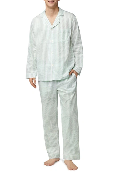 Bedhead Pajamas Print Organic Cotton Pajamas In Mint 3d Stripe