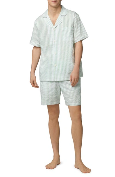 Bedhead Pajamas Stripe Organic Cotton Short Pajamas In Mint 3d Stripe