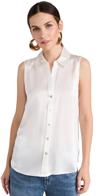 L Agence Emmy Sleeveless Silk Blouse In Ivory