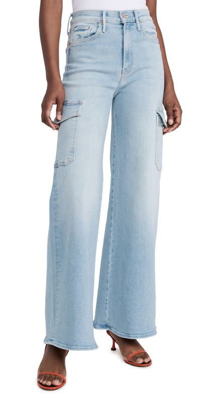 Mother The Undercover Cargo Sneak Jeans In Blue