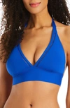 Bleu By Rod Beattie Behind The Seams Halter Bikini Top In Cobalt