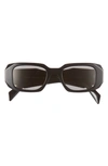 Prada 49mm Small Rectangular Sunglasses In Grey Mirror