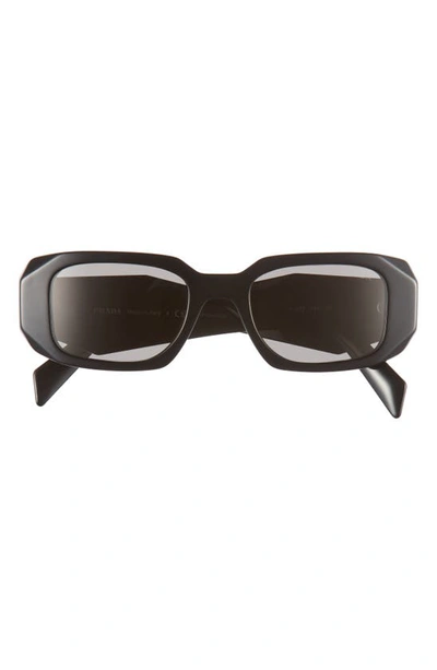 Prada 49mm Small Rectangular Sunglasses In Grey Mirror