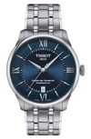 Tissot Chemin Des Tourelles Powermatic 80 Bracelet Watch, 39mm In Blue/silver