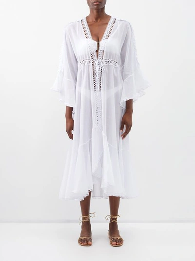 Charo Ruiz Kathy Guipure-lace Cotton-blend Kaftan In White