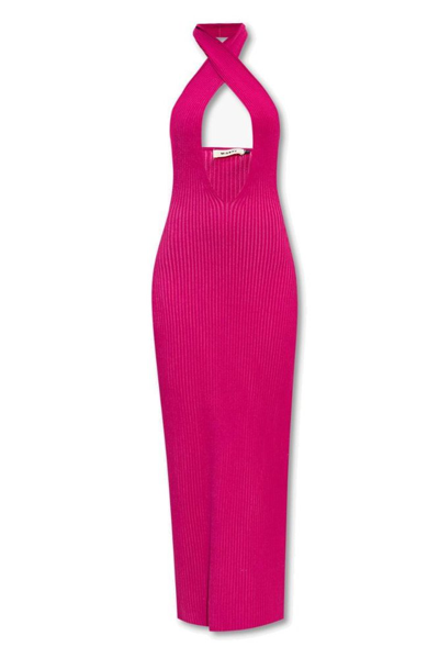 Misbhv Cut-out Detail Long Dress In Pink
