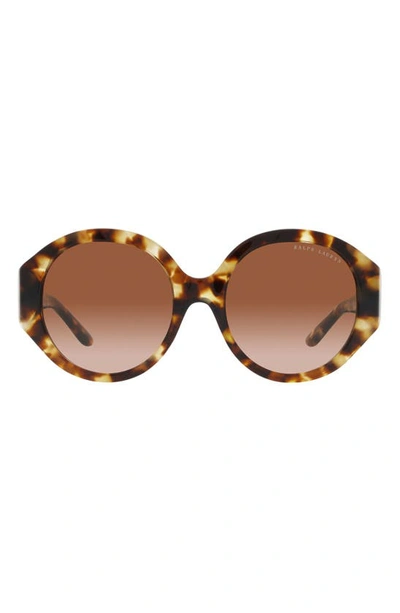 Ralph Lauren 56mm Round Sunglasses In Havana