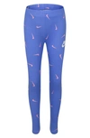 Nike Kids' Swoosh Fetti Leggings In Royal Pulse