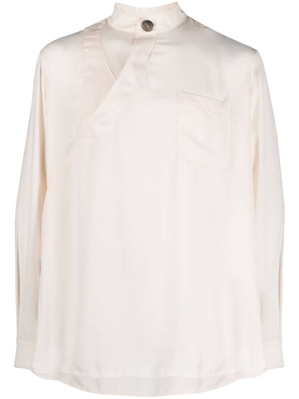 Labrum London geometric-pattern woven peacoat - Neutrals