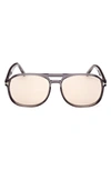 Tom Ford Men's Rosco 58mm Square Sunglasses In Brown / Grey