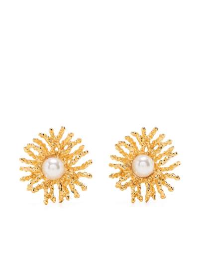 Kenneth Jay Lane Women's Coral Reef 22k Gold-plated & Faux Pearl Stud Earrings