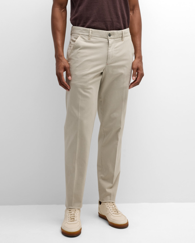 Isaia Men's Cotton-cashmere 5-pocket Trousers In White
