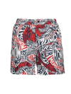 Moncler Men's Wavy Logo-print Swim Shorts In Red Navy Wavy Print
