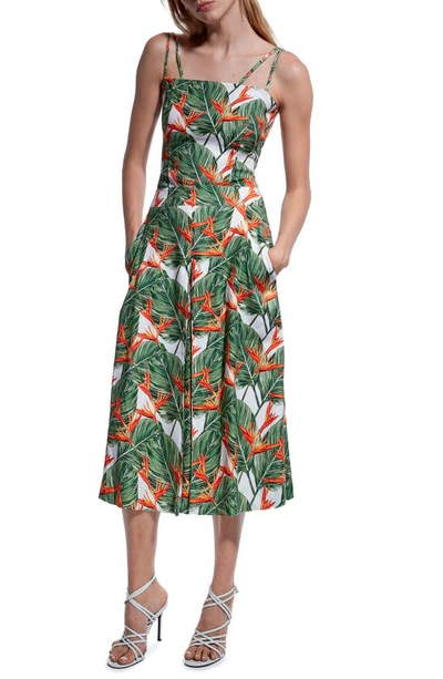 As By Df Punta Cana Floral Linen Blend Midi Skirt In Punta Cana Print