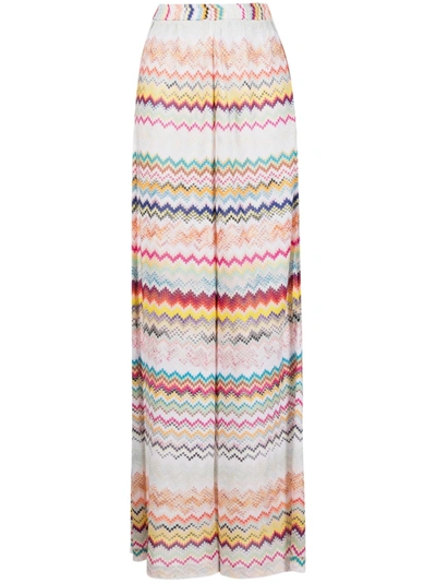 Missoni Zigzag Wide-leg Trousers In Multicolour