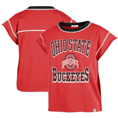 47 Brand '47 Scarlet Ohio State Buckeyes Sound Up Maya Cutoff T-shirt