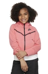 Nike Sportswear Tech Fleece Big Kids' (girls') Full-zip Hoodie In Pink