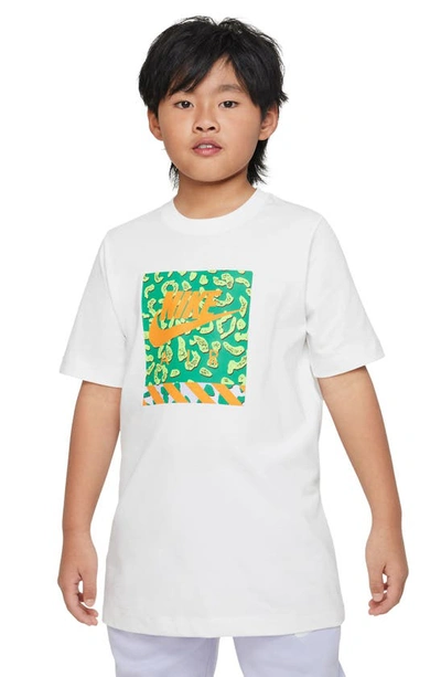 Nike Kids' Sportswear Cotton Graphic T-shirt In White