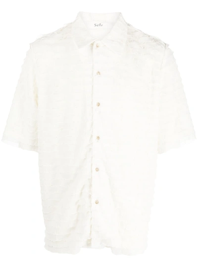 Séfr Frilled Short-sleeved Shirt In White Veil