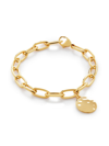 Monica Vinader Gold Id Oval Charm Bracelet In 18ct Gold Vermeil/ Ss