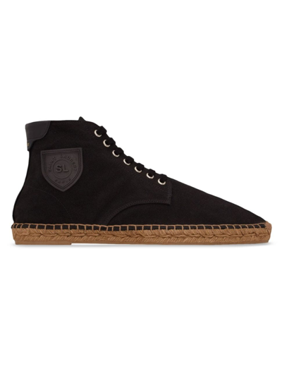 Saint Laurent Damon High-top-espadrilles In Nero