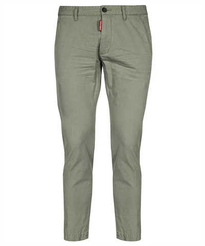 Dsquared2 Cotton Chino Trousers In Green