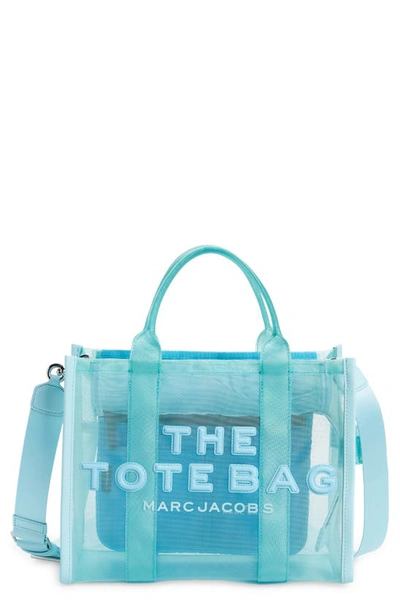 Marc Jacobs The Medium Mesh Tote Bag In Pale Blue