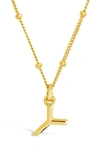 Sterling Forever 14k Gold Plated Sterling Silver Initial Necklace In Gold-y
