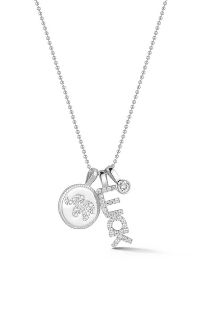 Sphera Milano Cubic Zirconia Lucky Charm Necklace In Silver