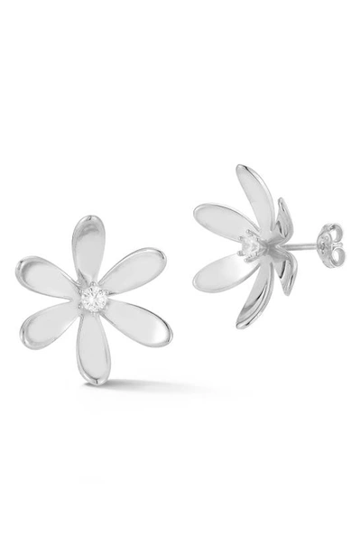 Sphera Milano Sterling Silver & Cz Flower Stud Earrings
