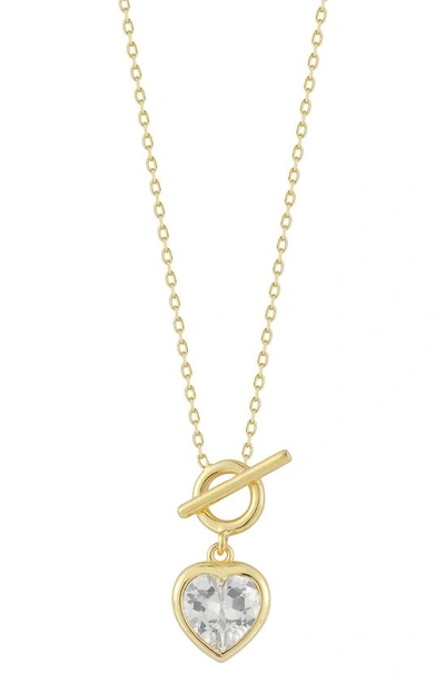 Sphera Milano 14k Yellow Gold Plated Cz Heart Pendant Necklace