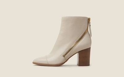 Donna karan white booties best sale