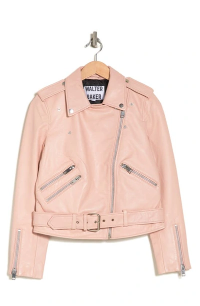 Walter Baker Allison Leather Moto Jacket In Ballet