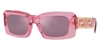 Versace Women's 54mm Transparent Pink Sunglasses Ve4444u-5355ak-54 In Onul