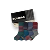 Bombas Dress Calf Sock 4-pack Gift Box In Wine Navy Mix