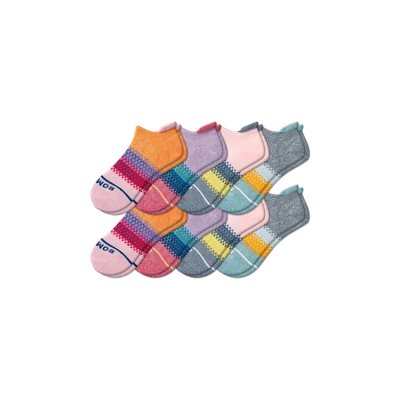 Bombas Merino Wool Ankle Sock 8-pack In Purple Pink Mix