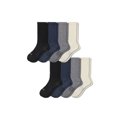 Bombas Hybrid Ribbed Calf Sock 8-pack In Black White Mix