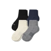 Bombas Hybrid Ribbed Quarter Sock 4-pack In White Black Mix