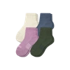 Bombas Hybrid Ribbed Quarter Sock 4-pack In Mauve Blue Mix