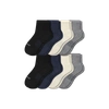 Bombas Hybrid Ribbed Quarter Sock 8-pack In Black White Mix
