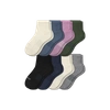Bombas Hybrid Ribbed Quarter Sock 8-pack In Mauve Blue Mix