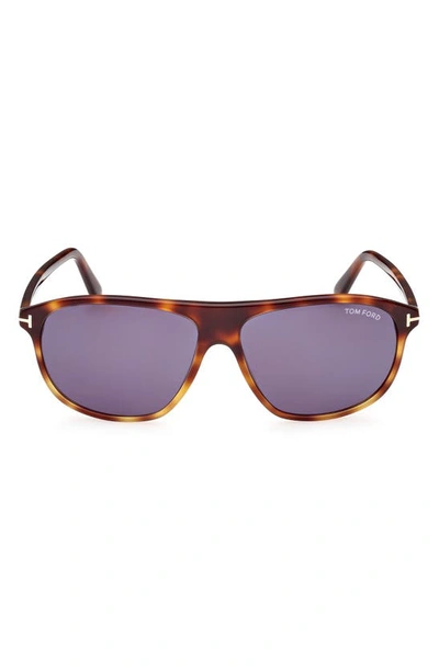 Tom Ford Prescott D-frame Acetate Sunglasses In Brown Blue