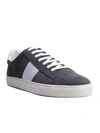 Blake Mckay Jay Stripe Lace To Toe Sneaker In Navy Suede/white