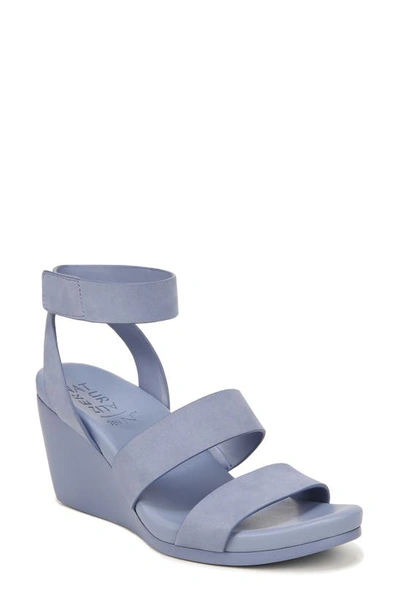 Naturalizer Genn-ignite Ankle Strap Sandal In Steel Blue Nubuck